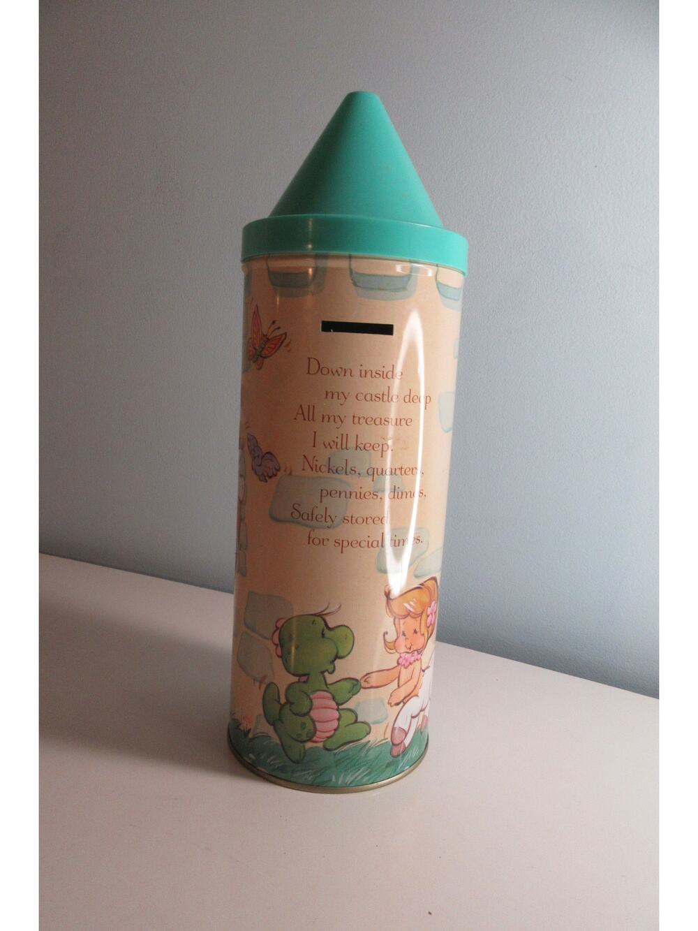 Vintage Castle Turret Metal Piggy Bank Spellbinders Designers Collectors